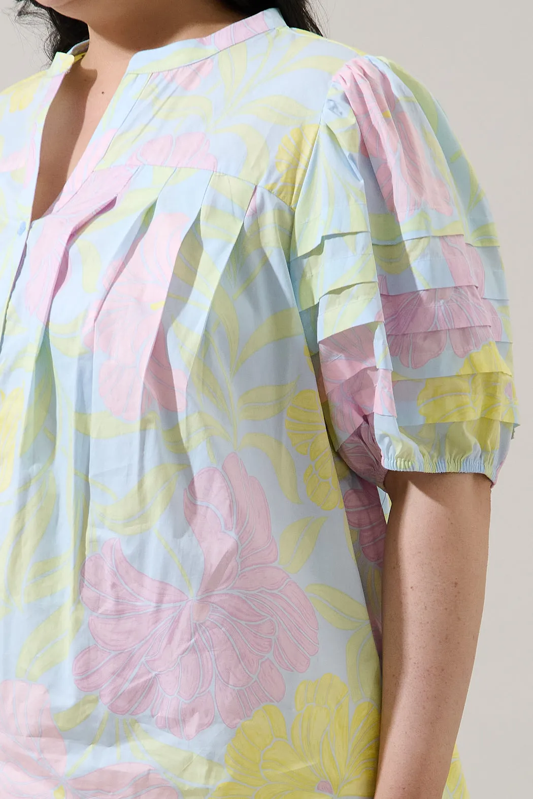 Brisa Floral Court Button Down Top Curve sold by Sugarlips product image thumbnail 5