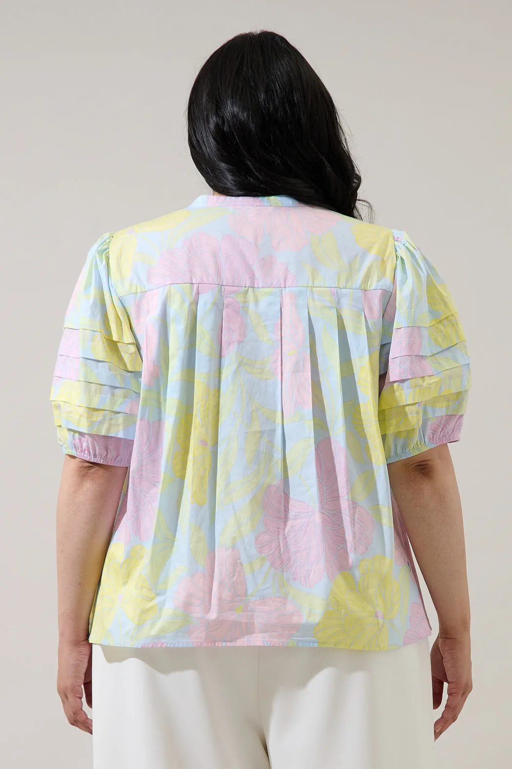 Brisa Floral Court Button Down Top Curve sold by Sugarlips product image thumbnail 2