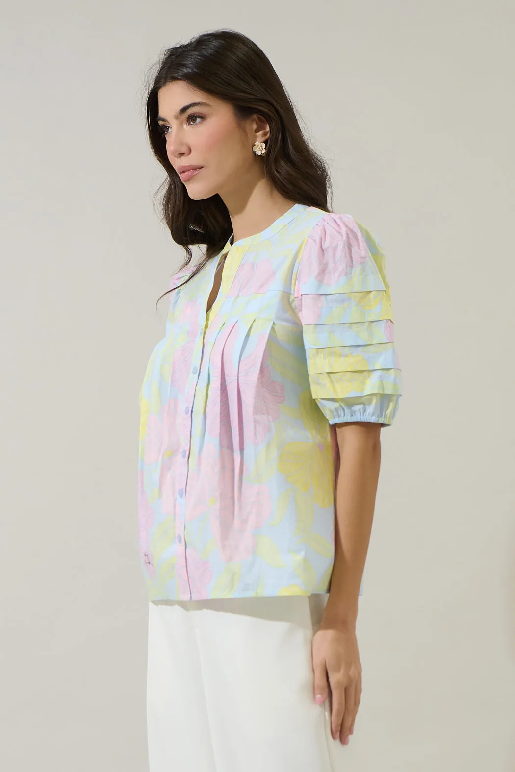 Brisa Floral Court Button Down Top sold by Sugarlips product image thumbnail 3