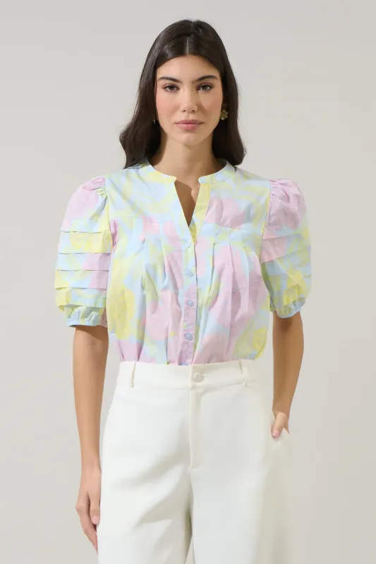 Brisa Floral Court Button Down Top sold by Sugarlips