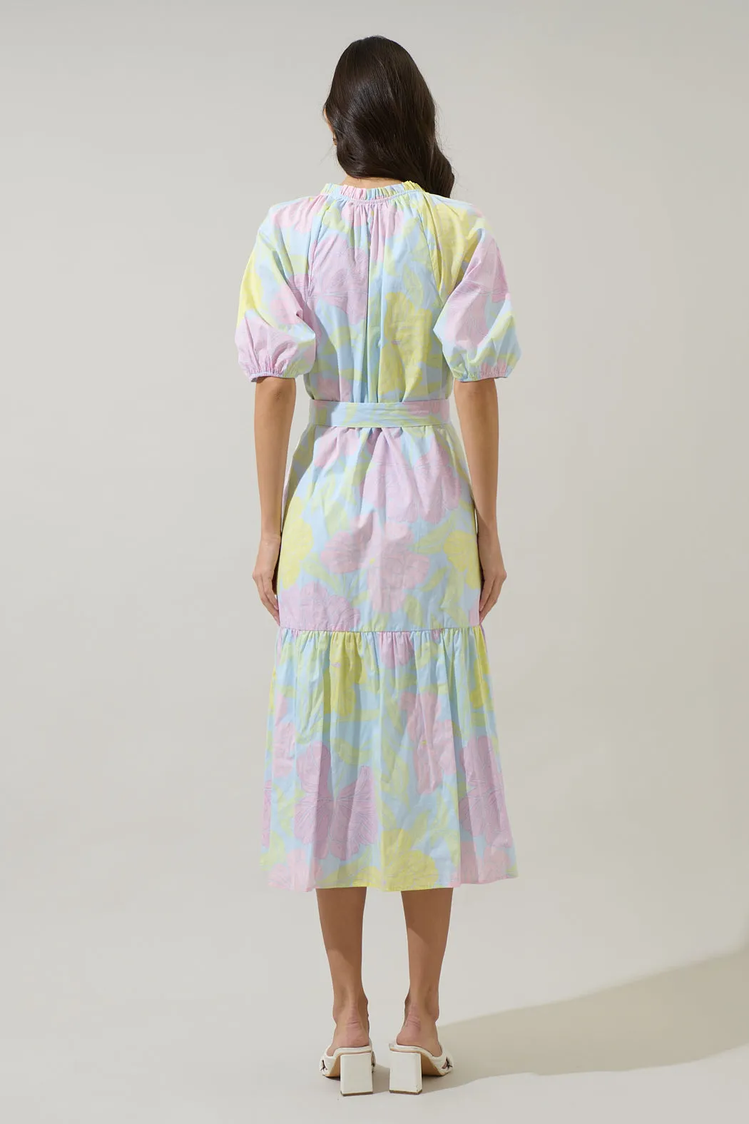 Brisa Floral Wynette Tiered Midi Dress sold by Sugarlips product image thumbnail 2