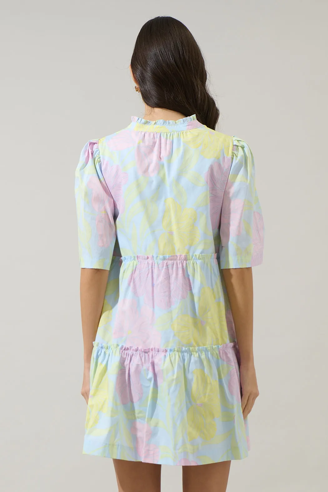 Brisa Floral Dixie Split Neck Shift Dress sold by Sugarlips product image thumbnail 2