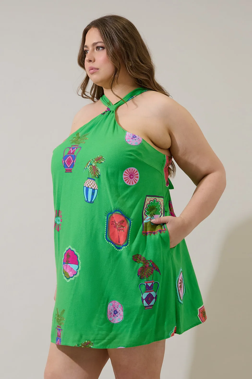 Trinie Postcard Amory Halter Mini Dress Curve sold by Sugarlips product image thumbnail 3
