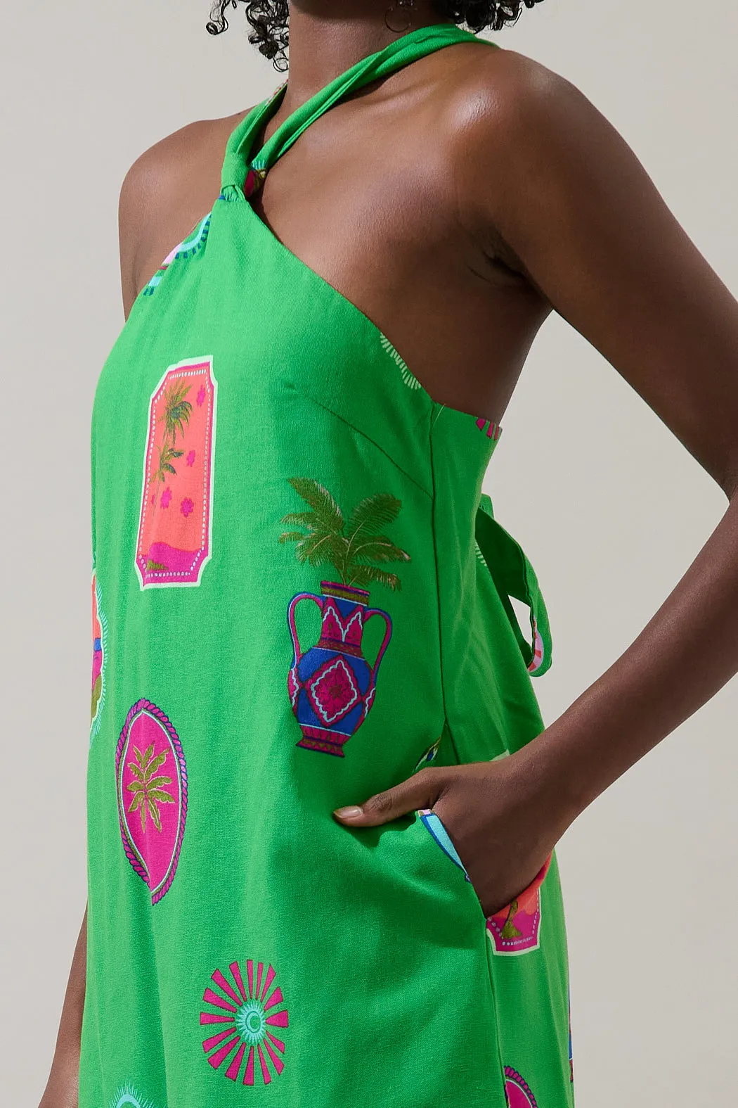 Trinie Postcard Amory Halter Mini Dress sold by Sugarlips product image thumbnail 5