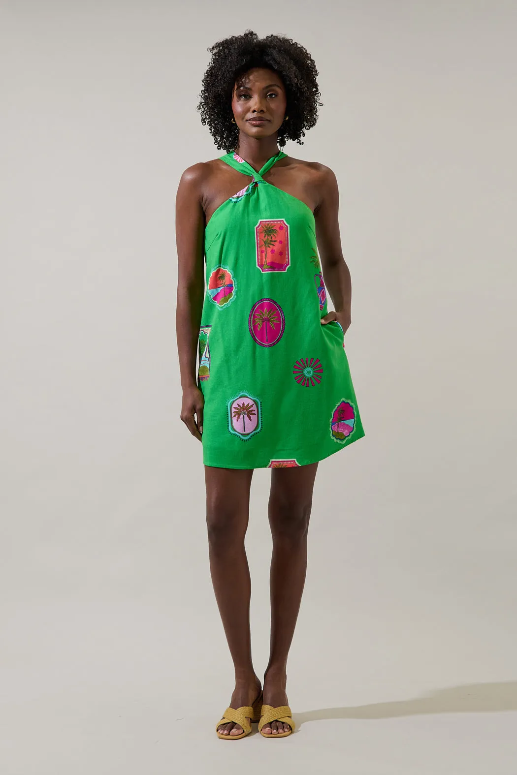 Trinie Postcard Amory Halter Mini Dress sold by Sugarlips product image thumbnail 4