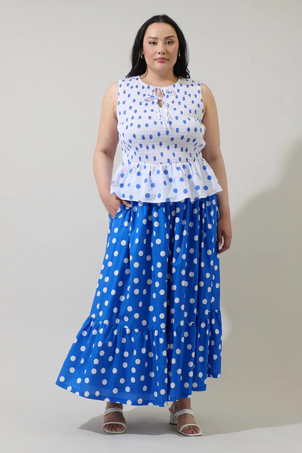 Katana Dot Tinda Smocked Peplum Top Curve sold by Sugarlips product image thumbnail 4