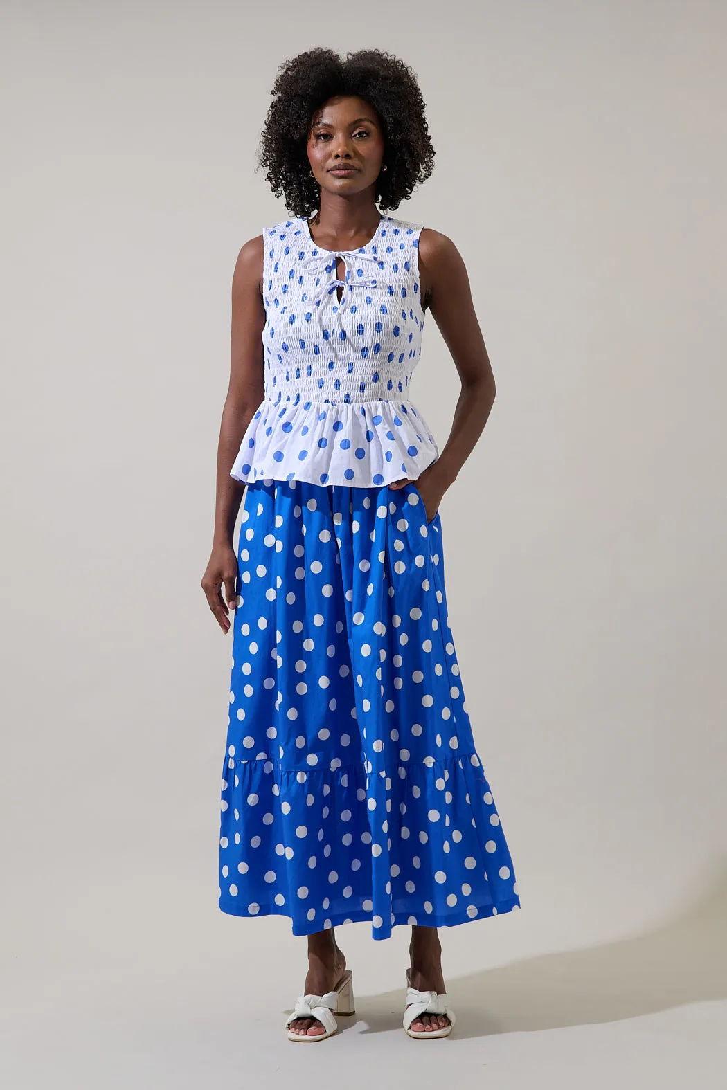 Katana Dot Pleated Maxi Skirt sold by Sugarlips product image thumbnail 4