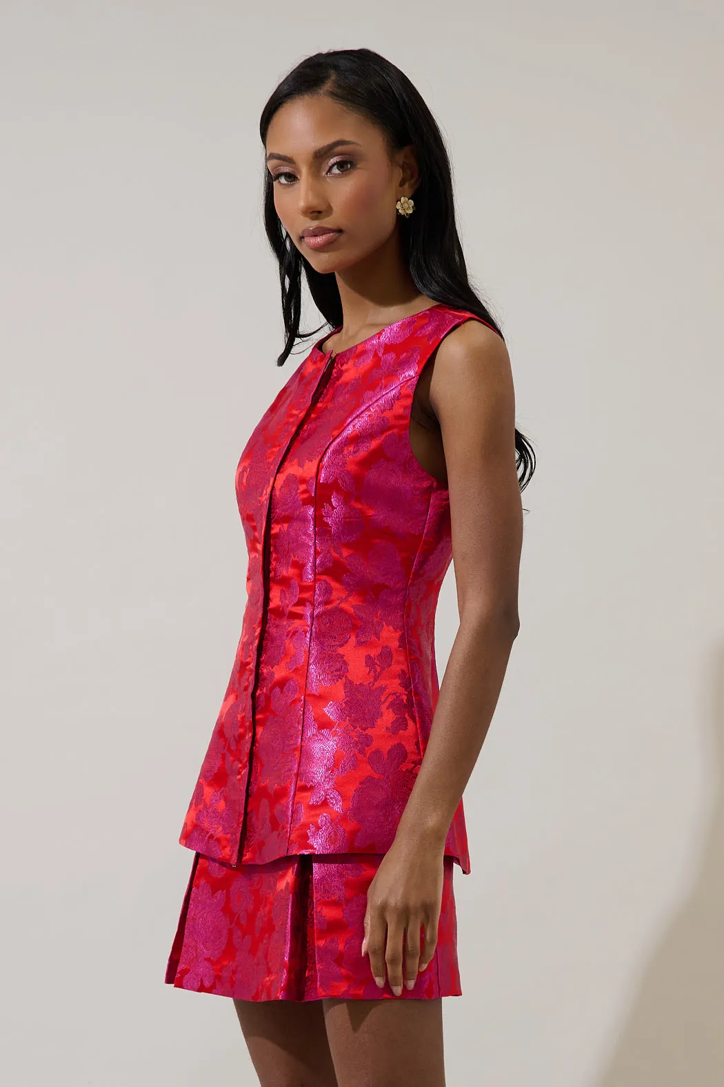 Duson Jacquard Maize Sleeveless Top sold by Sugarlips product image thumbnail 4