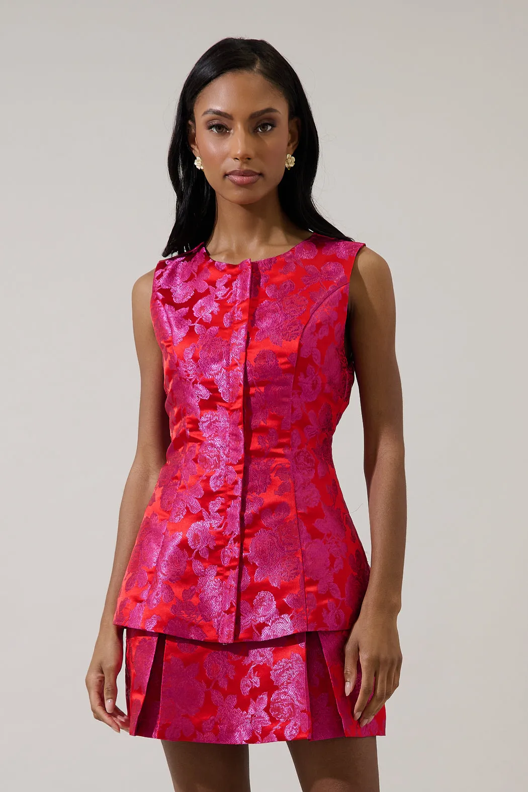 Duson Jacquard Maize Sleeveless Top sold by Sugarlips product image thumbnail 2