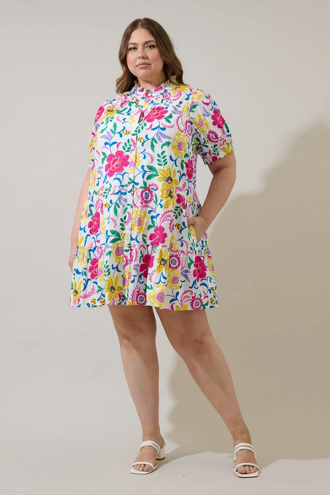 Kress Floral Domis Shift Mini Dress Curve sold by Sugarlips product image thumbnail 4