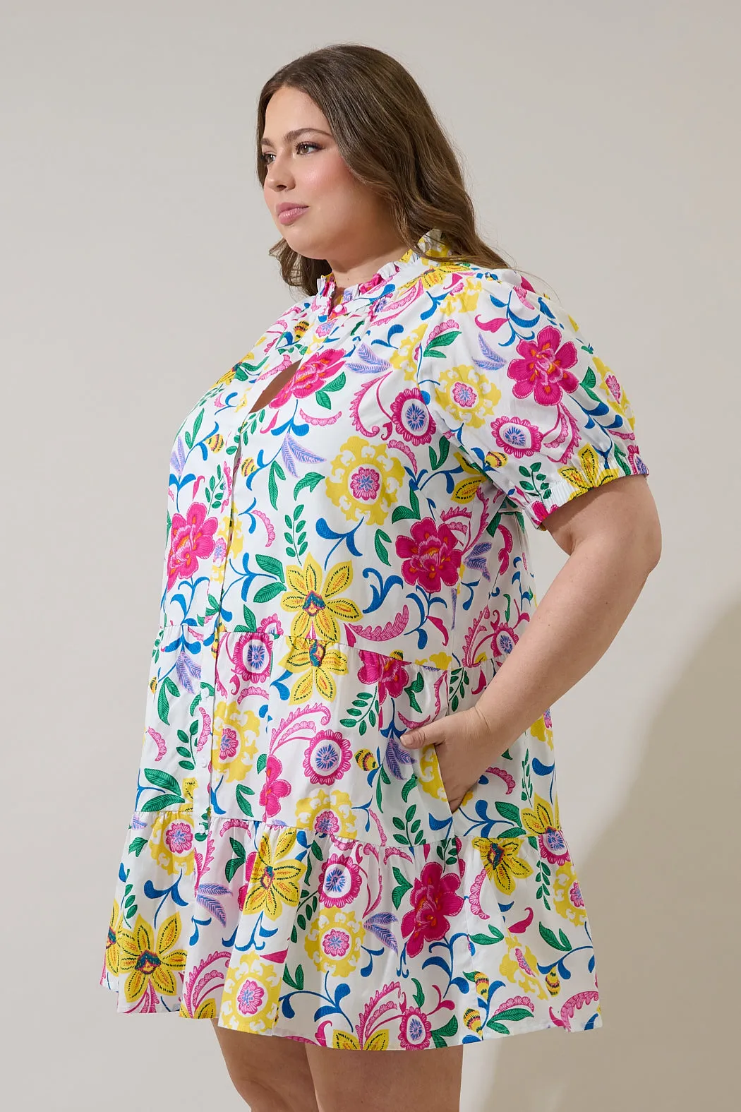 Kress Floral Domis Shift Mini Dress Curve sold by Sugarlips product image thumbnail 3