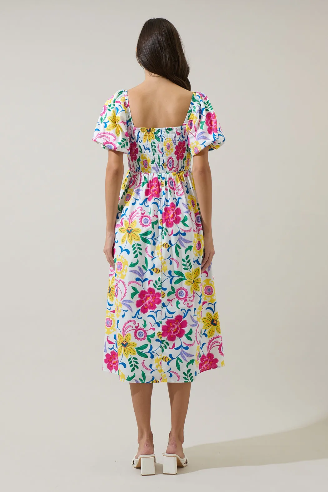 Kress Floral Maray Smocked Midi Dress sold by Sugarlips product image thumbnail 2