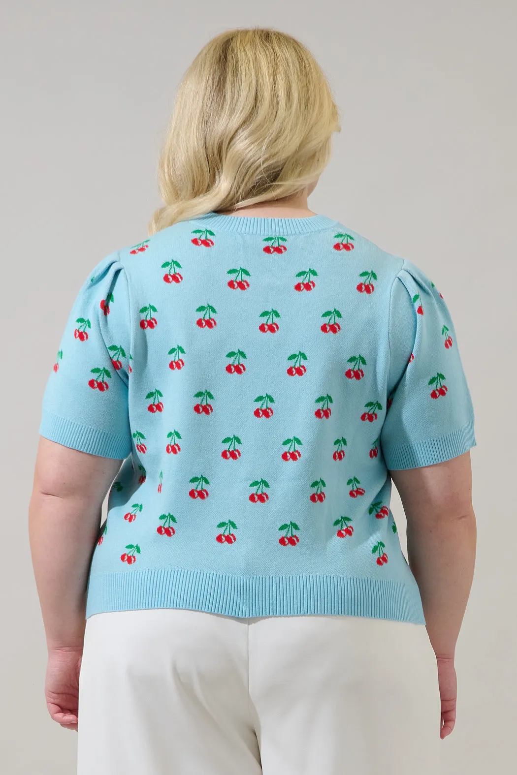 Cherryville Short Sleeve Sweater Top Curve sold by Sugarlips product image thumbnail 2