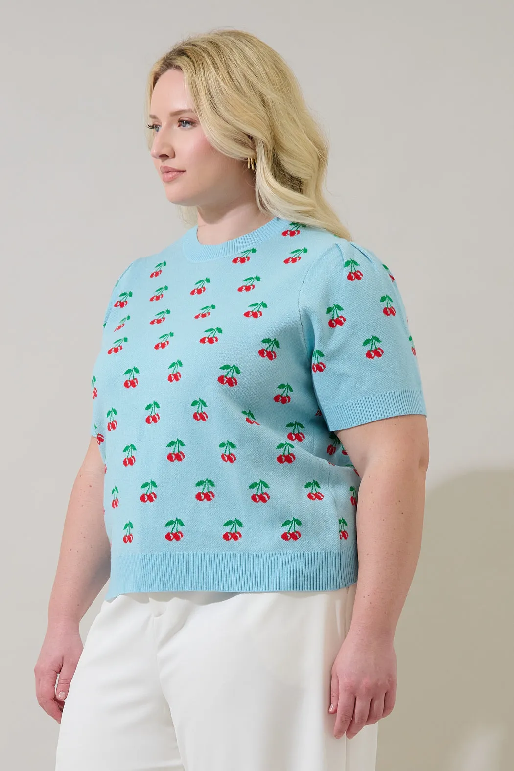 Cherryville Short Sleeve Sweater Top Curve sold by Sugarlips product image thumbnail 3