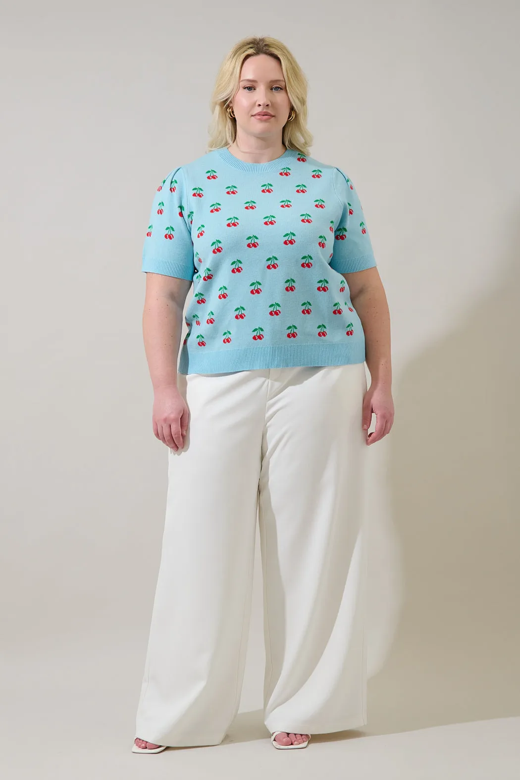 Cherryville Short Sleeve Sweater Top Curve sold by Sugarlips product image thumbnail 4