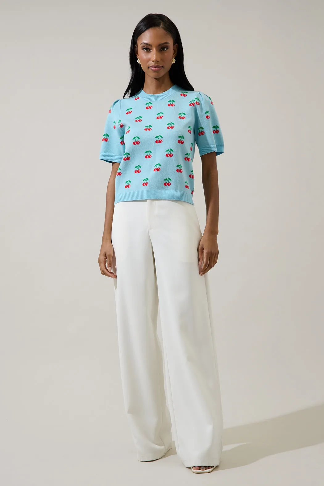 Cherryville Short Sleeve Sweater Top sold by Sugarlips product image thumbnail 4