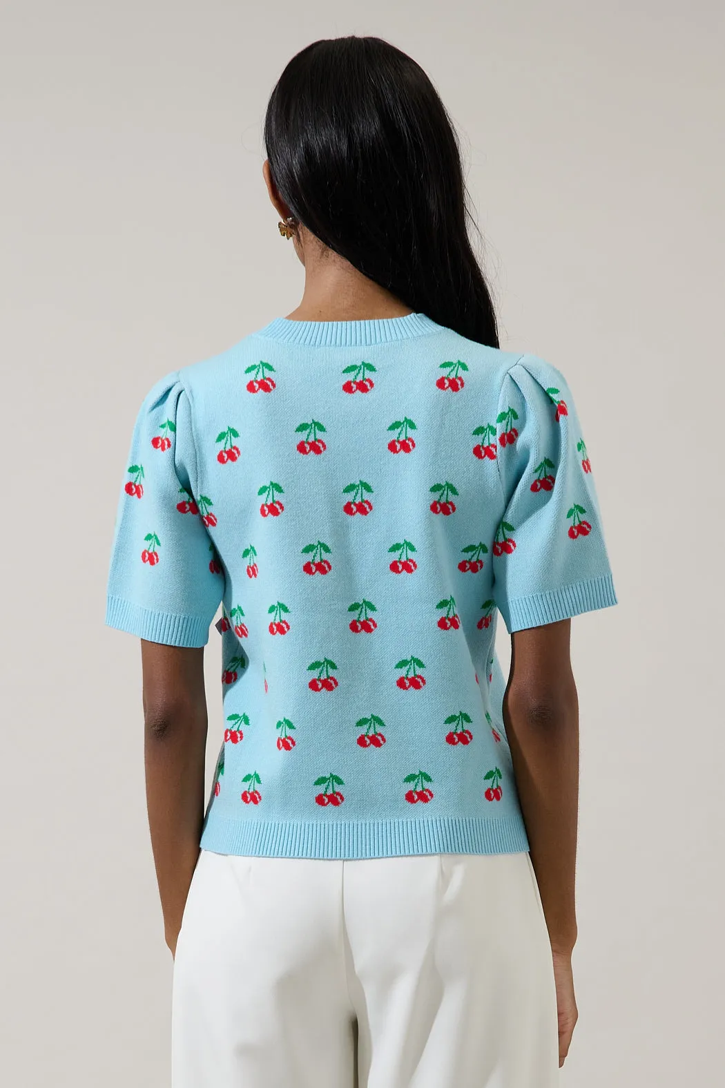 Cherryville Short Sleeve Sweater Top sold by Sugarlips product image thumbnail 2