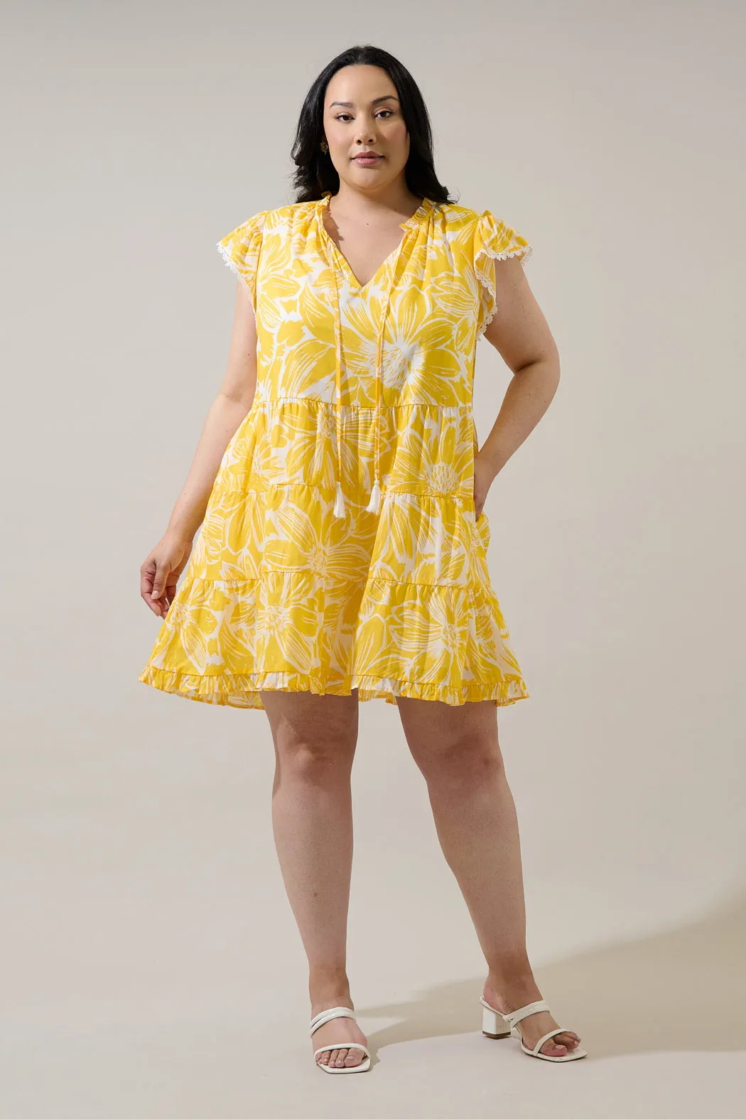 Joni Floral Yodi Shift Mini Dress Curve sold by Sugarlips product image thumbnail 4