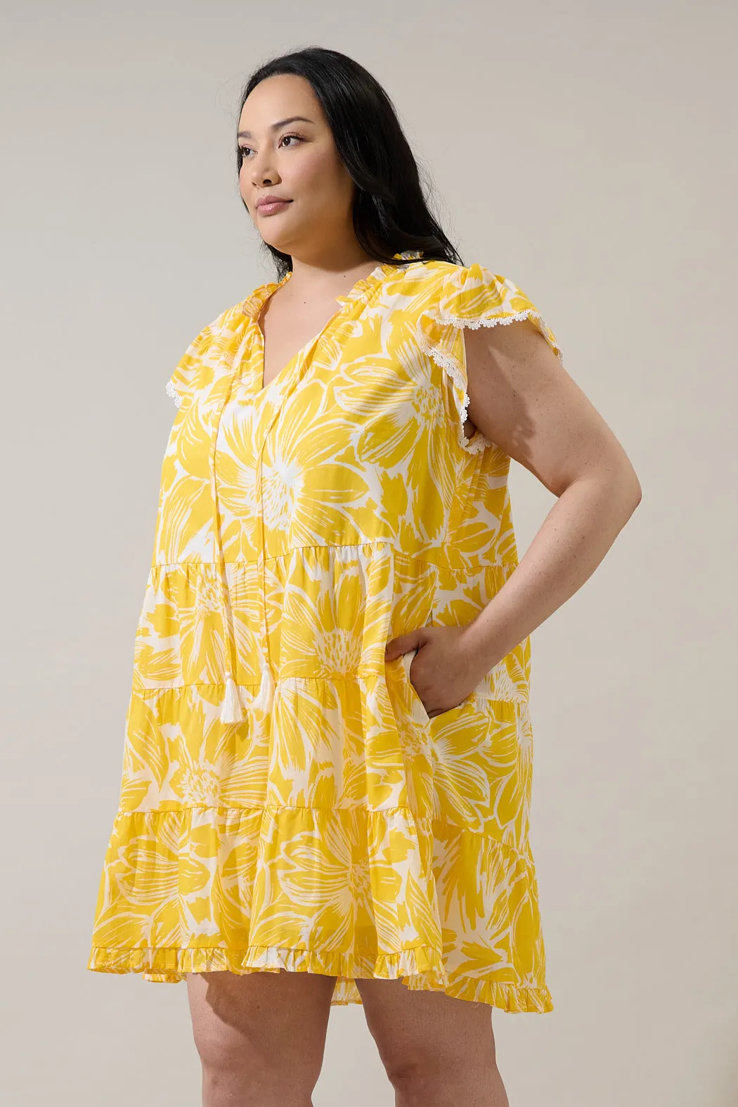 Joni Floral Yodi Shift Mini Dress Curve sold by Sugarlips product image thumbnail 3