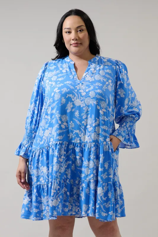 Odella Floral Anamy Shift Mini Dress Curve sold by Sugarlips