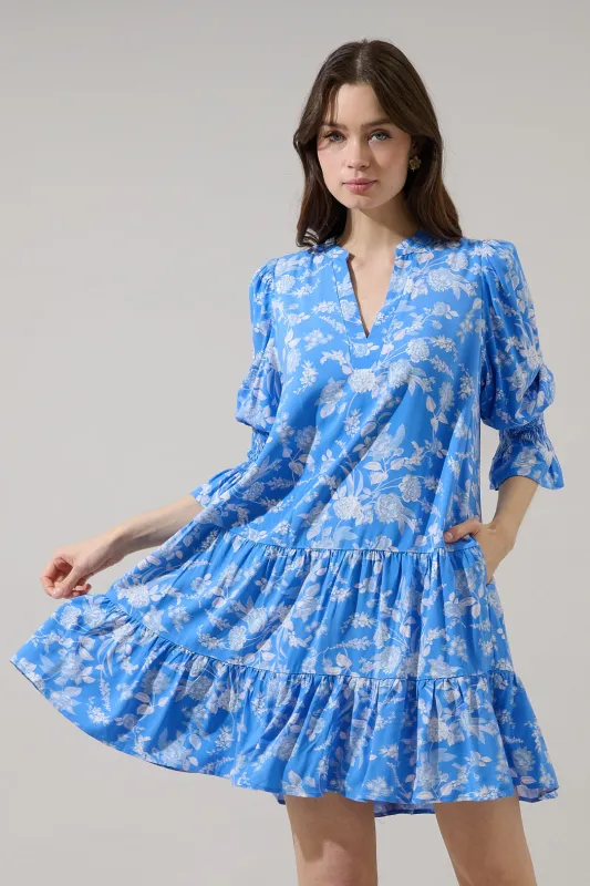 Odella Floral Anamy Shift Mini Dress sold by Sugarlips