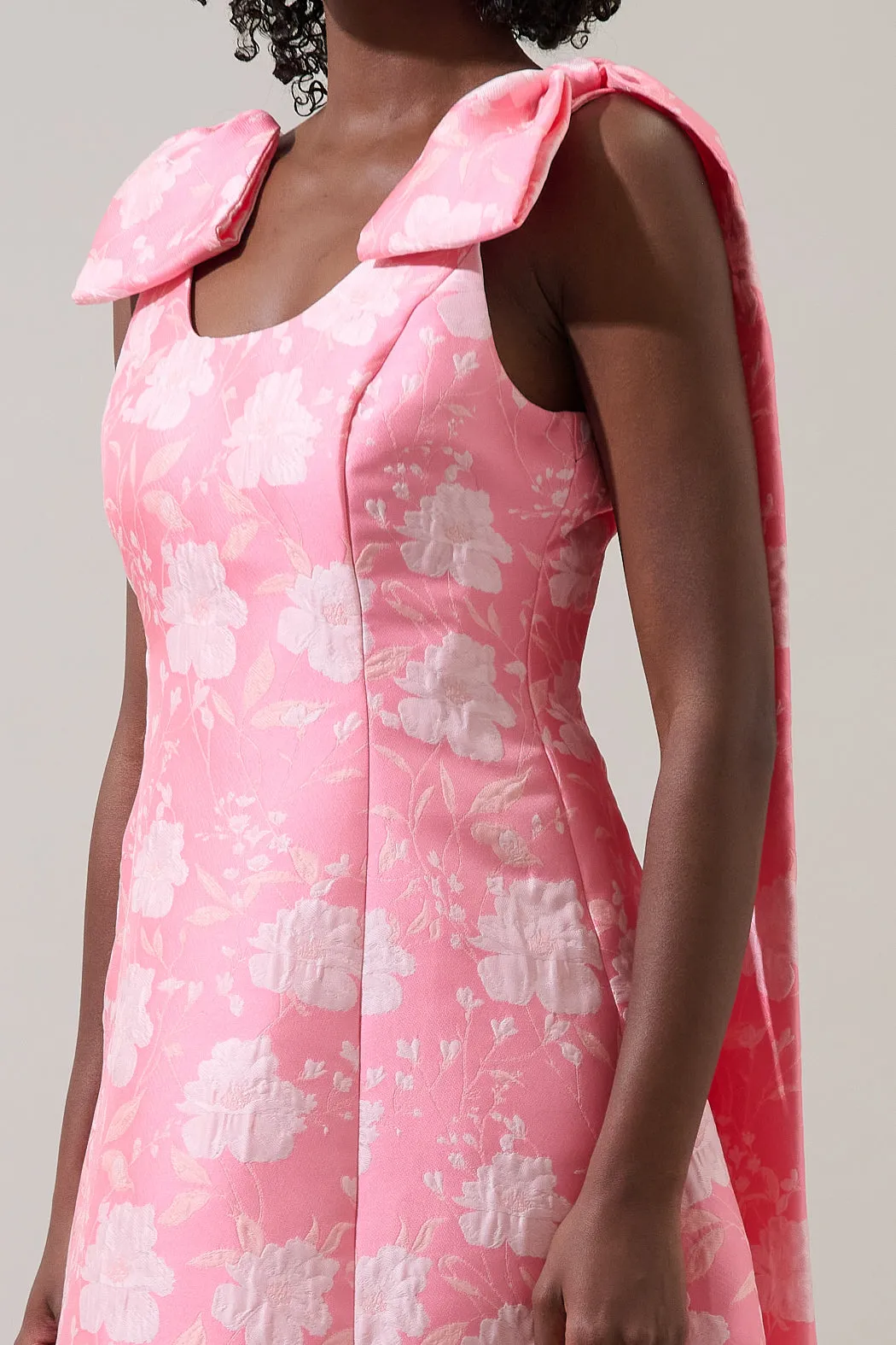 Nicole Jacquard Bow Sash Mini Dress sold by Sugarlips product image thumbnail 5