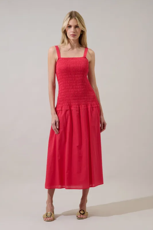 Railey Smocked Low Waist Midi Dress sold by Sugarlips