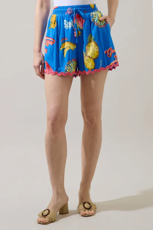 Alanie Tropical Halle Drawstring Shorts made by Sugarlips