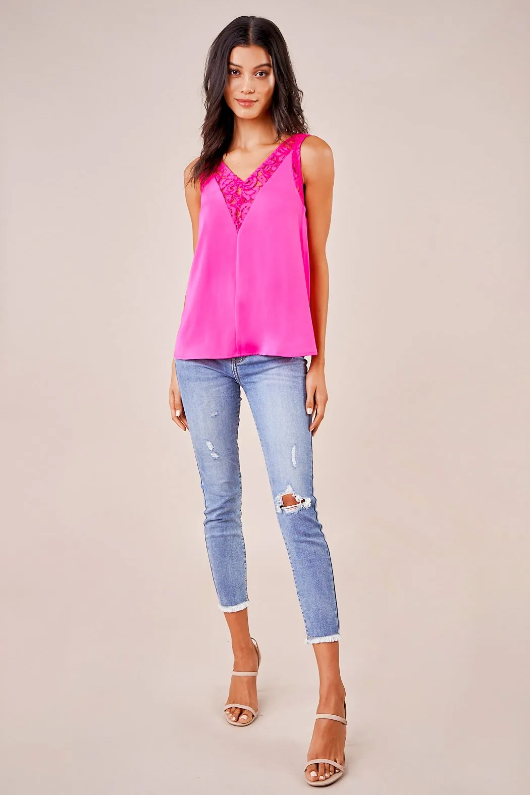 Cassa Mixed Lace Sleeveless Blouse sold by Sugarlips product image thumbnail 3