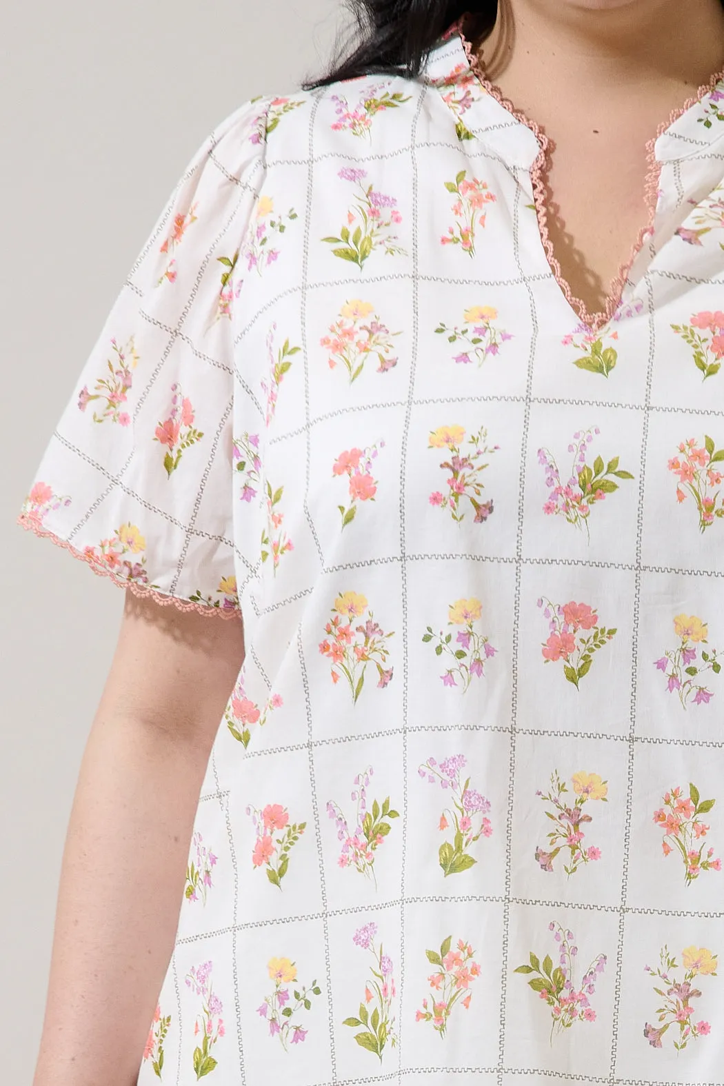 Diane Floral Hilda Split Neck Top Curve sold by Sugarlips product image thumbnail 5