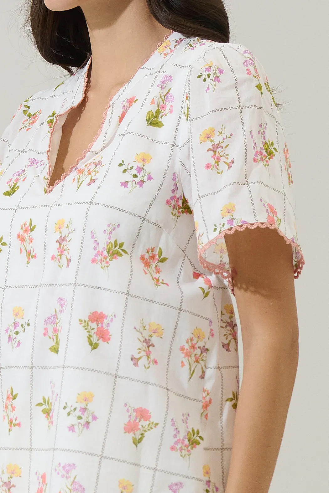 Diane Floral Hilda Split Neck Top sold by Sugarlips product image thumbnail 5