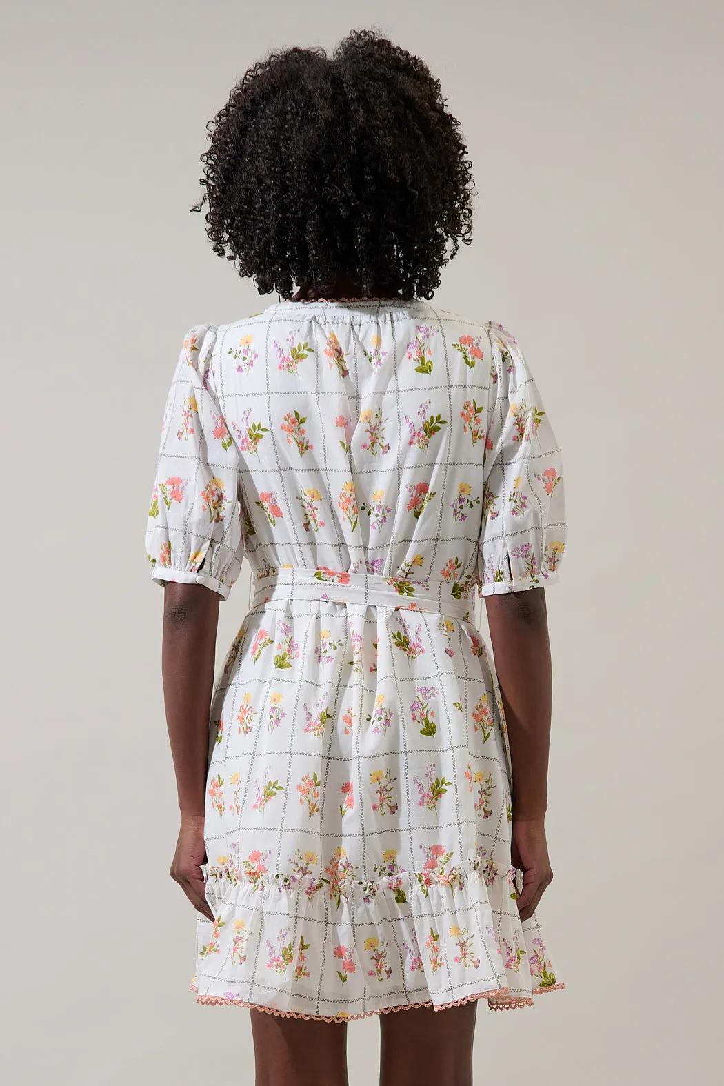 Diane Floral Redna Button Down Mini Dress sold by Sugarlips product image thumbnail 2