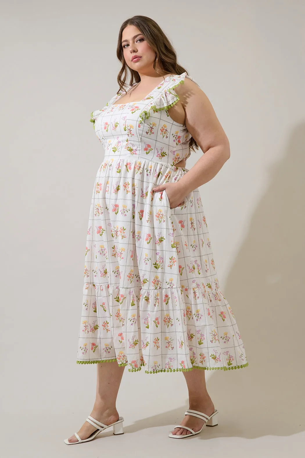 Diane Floral Maira Tie Back Midi Dress Curve sold by Sugarlips product image thumbnail 3