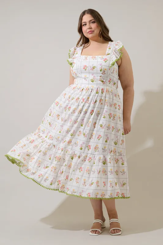 Diane Floral Maira Tie Back Midi Dress Curve sold by Sugarlips