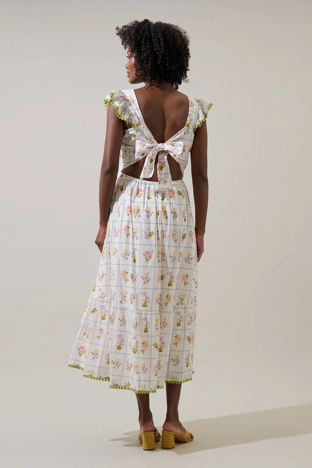 Diane Floral Maira Tie Back Midi Dress sold by Sugarlips product image thumbnail 2
