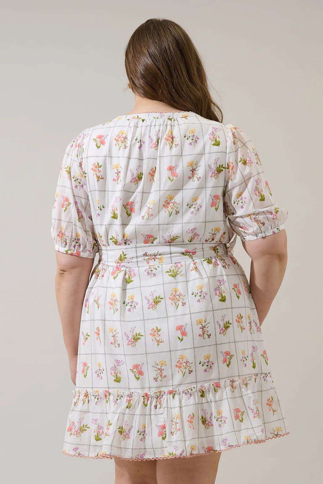 Diane Floral Redna Button Down Mini Dress Curve sold by Sugarlips product image thumbnail 2