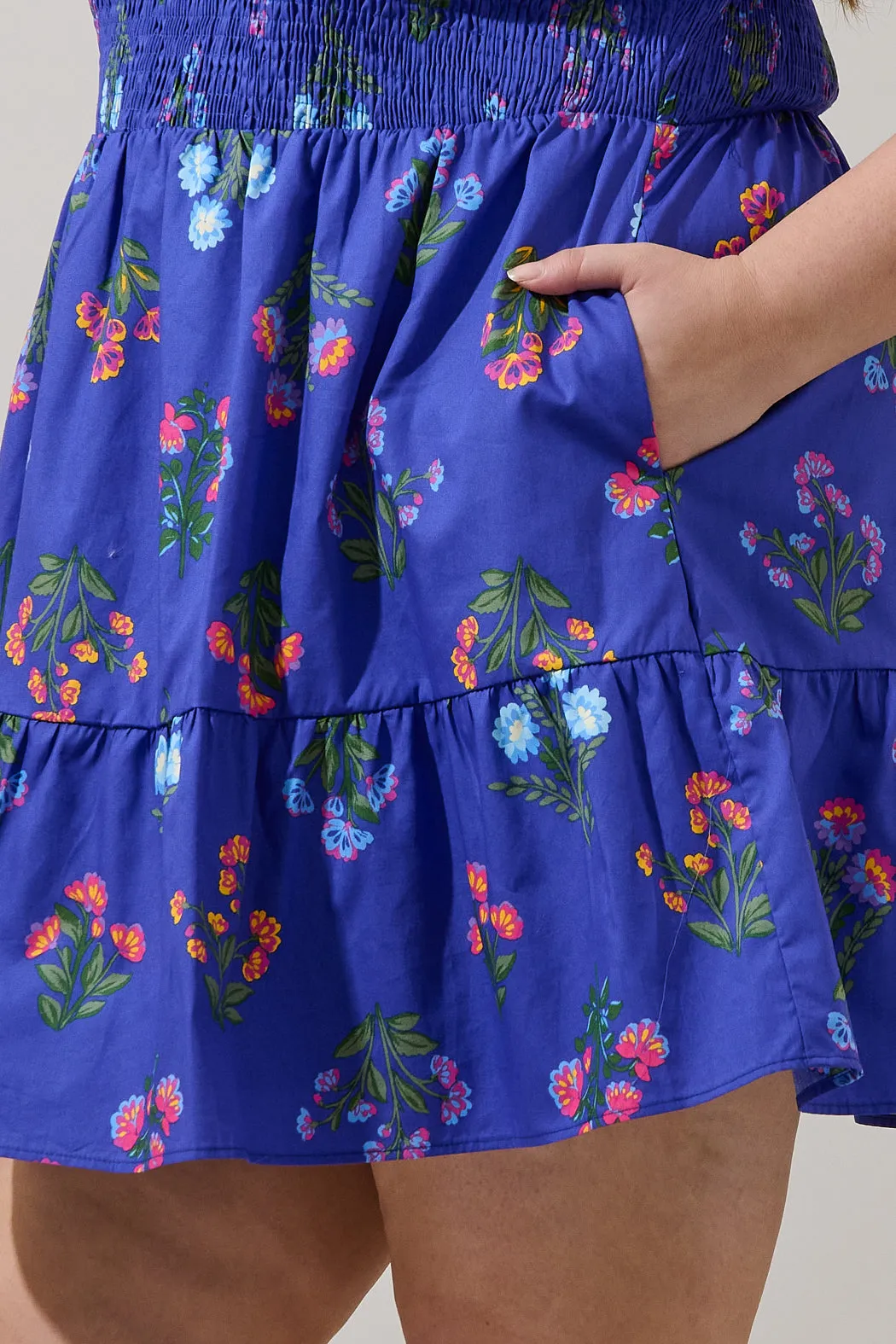 Clemen Floral Ansel Smocked Mini Dress Curve sold by Sugarlips product image thumbnail 5