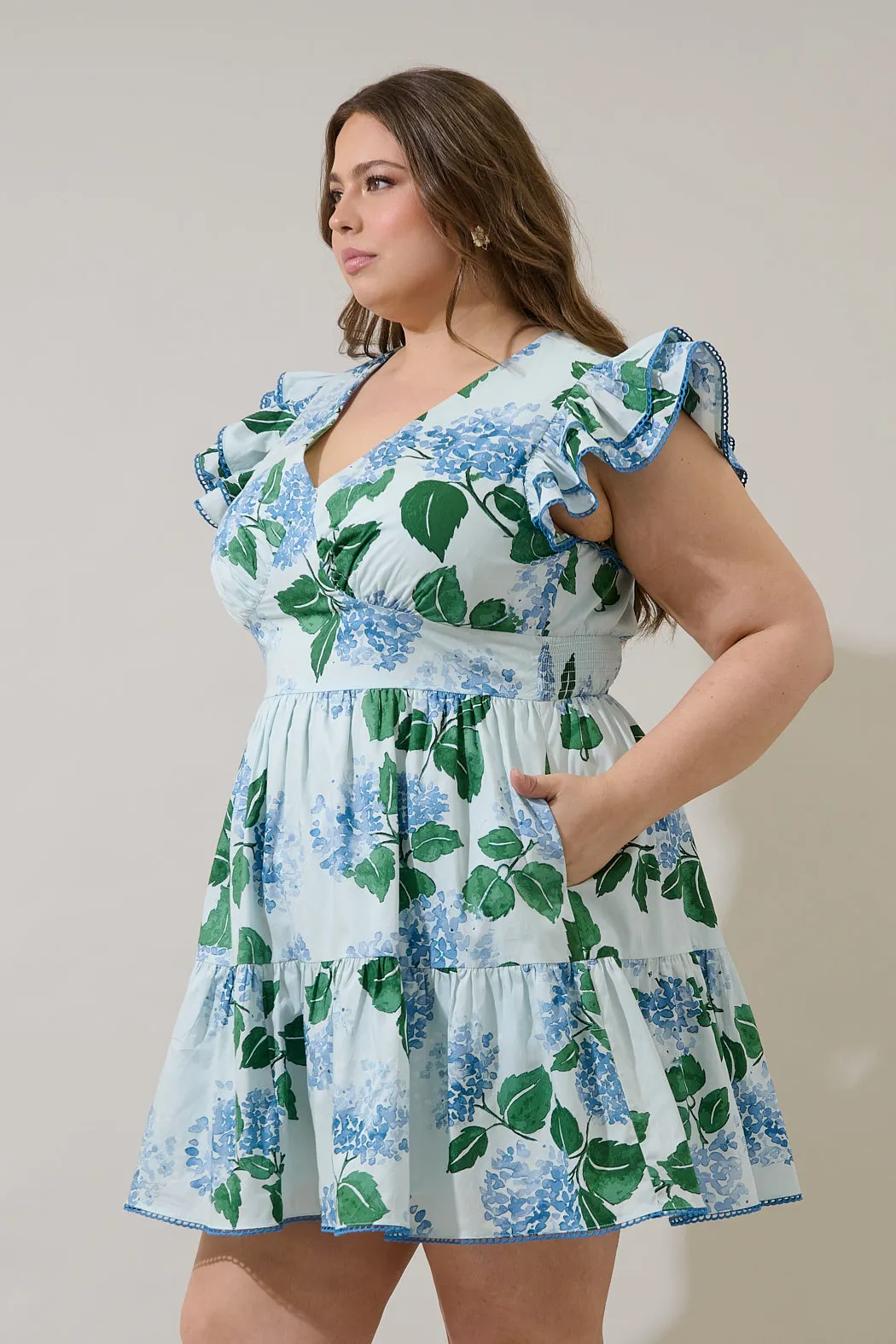 Mirla Floral Surie Ruffle Mini Dress Curve sold by Sugarlips product image thumbnail 3