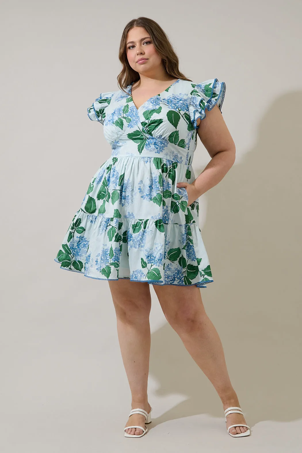 Mirla Floral Surie Ruffle Mini Dress Curve sold by Sugarlips product image thumbnail 4