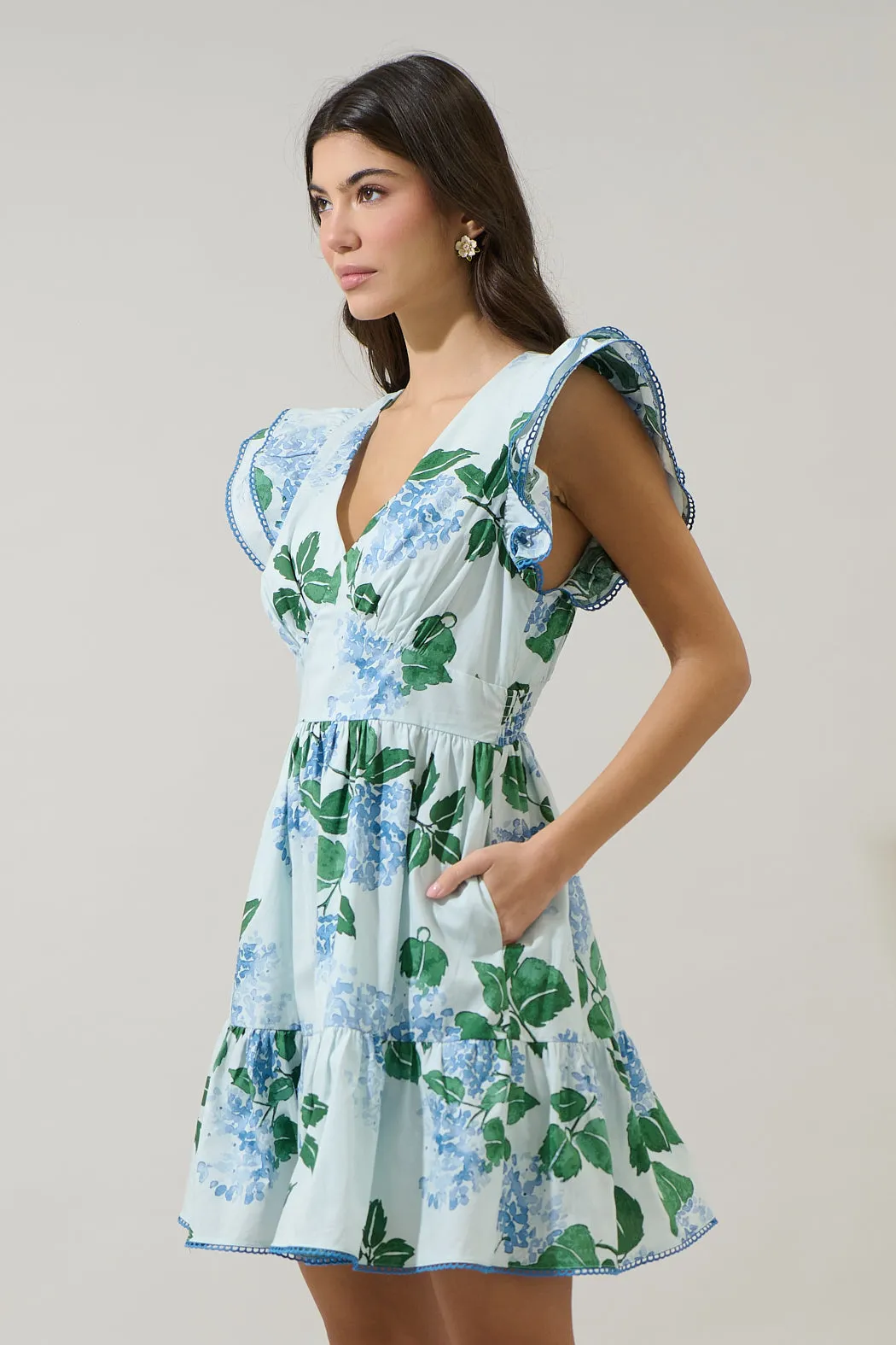Mirla Floral Surie Ruffle Mini Dress sold by Sugarlips product image thumbnail 3