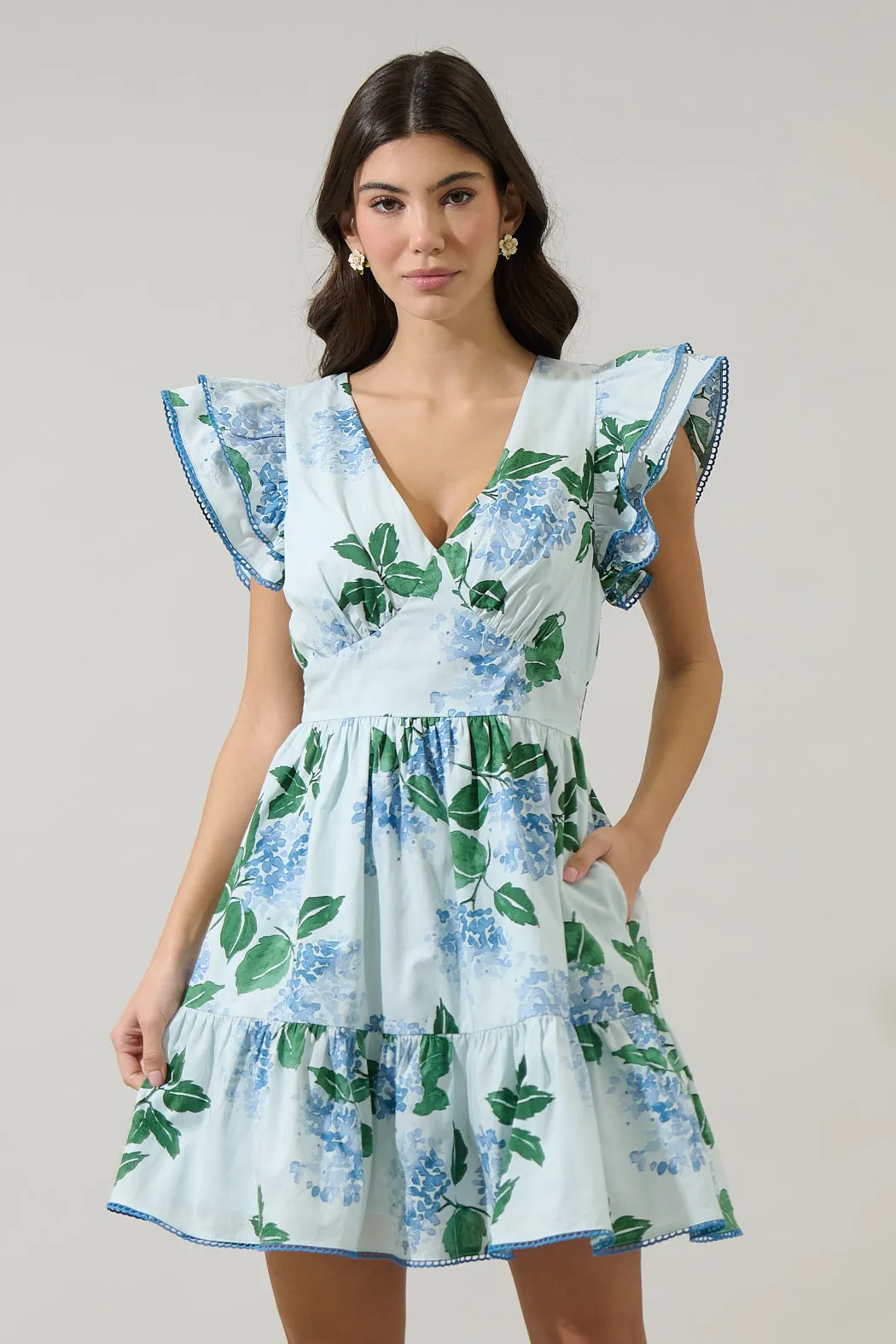Mirla Floral Surie Ruffle Mini Dress sold by Sugarlips