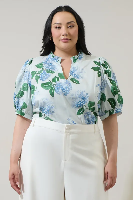 Mirla Floral Terri Puff Sleeve Top Curve made by Sugarlips