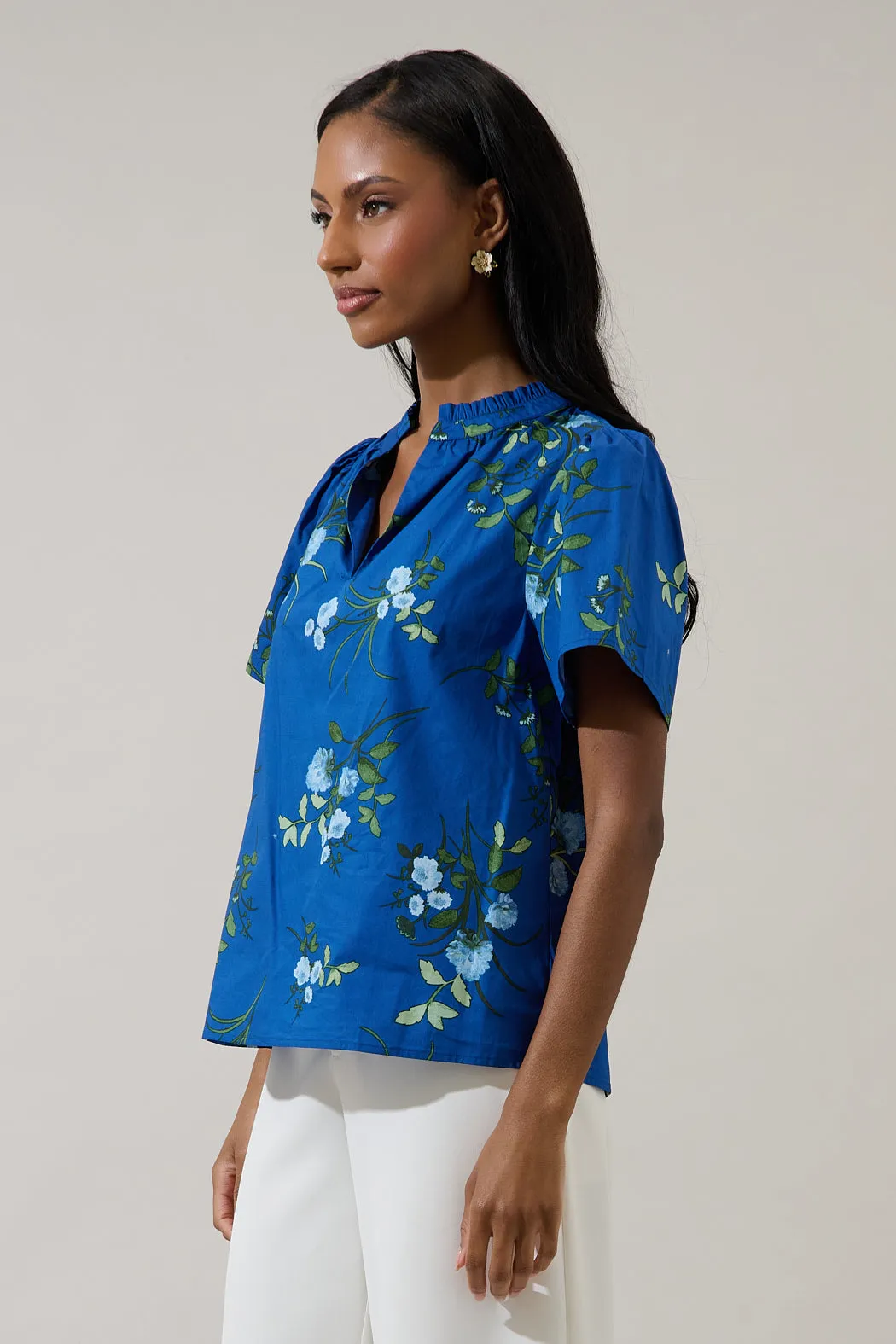Sendra Floral Reva Split Neck Top sold by Sugarlips product image thumbnail 3