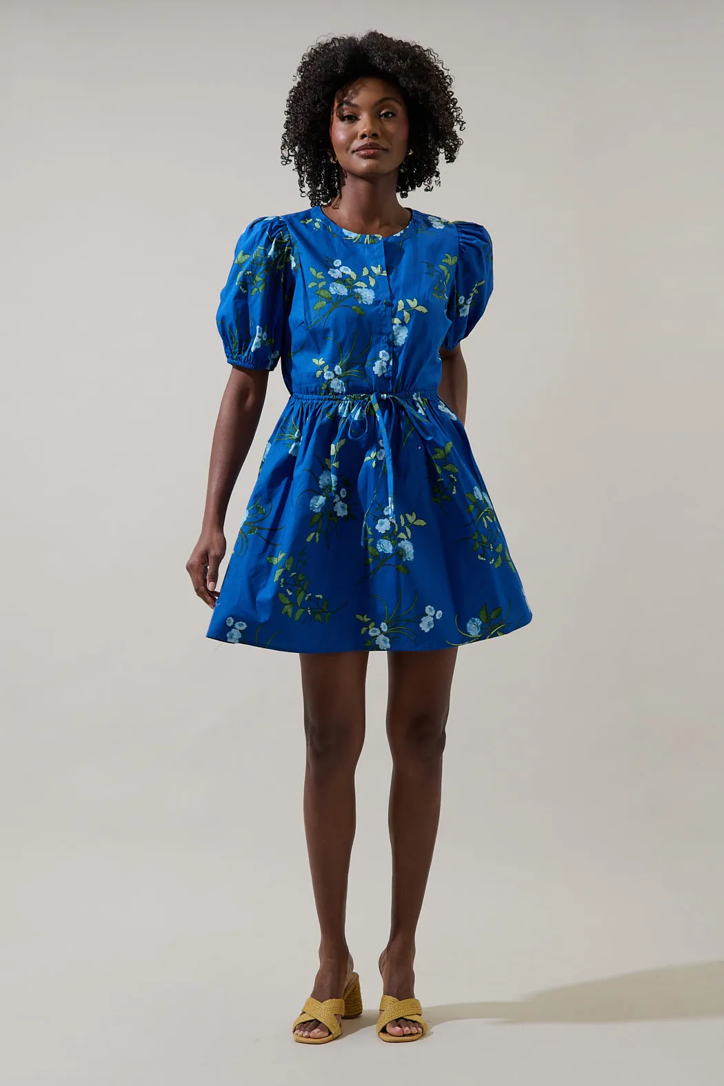 Sendra Floral Alba Puff Sleeve Mini Dress sold by Sugarlips product image thumbnail 4