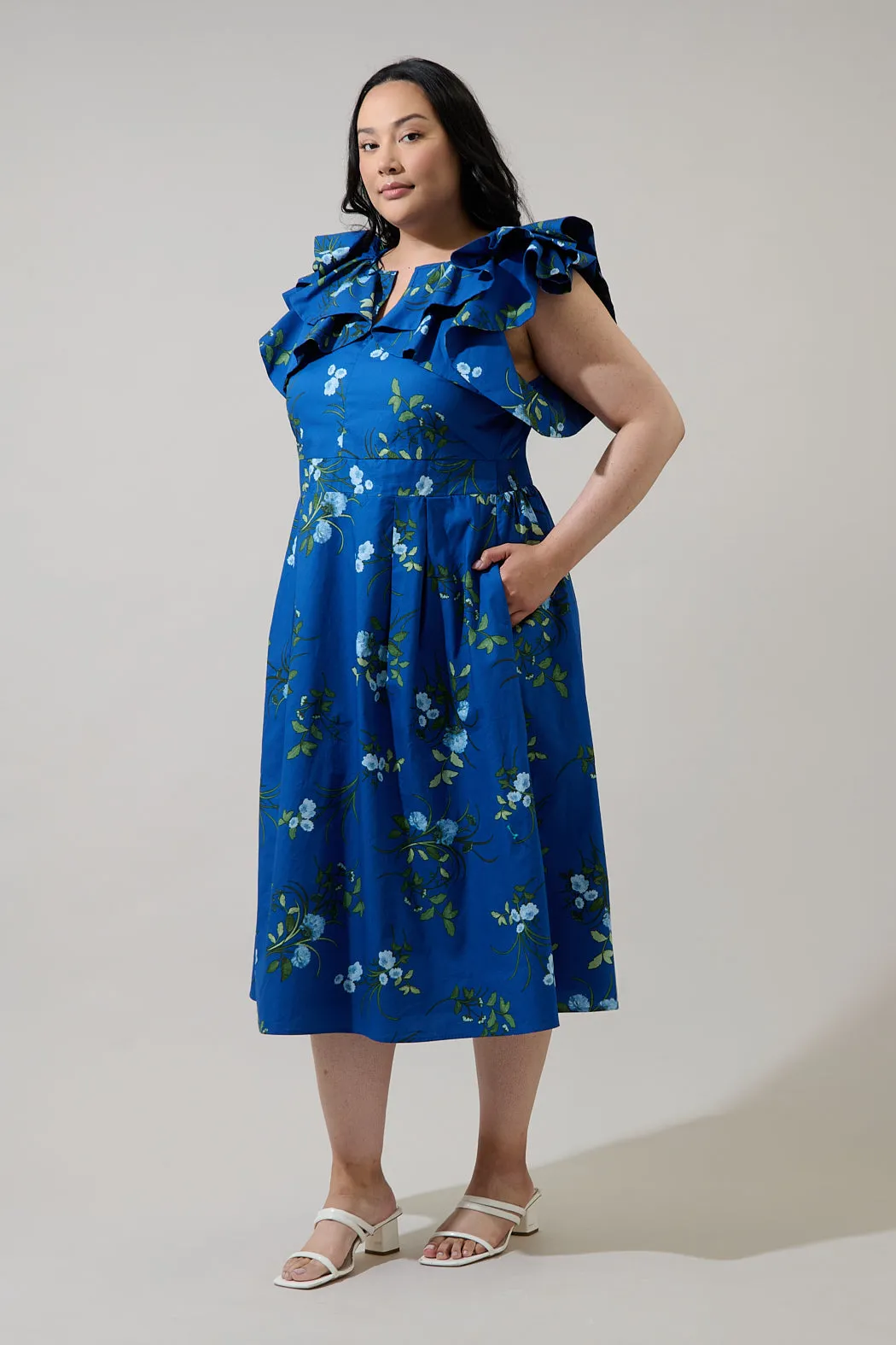 Sendra Floral Santana Tie Back Midi Dress Curve sold by Sugarlips product image thumbnail 3