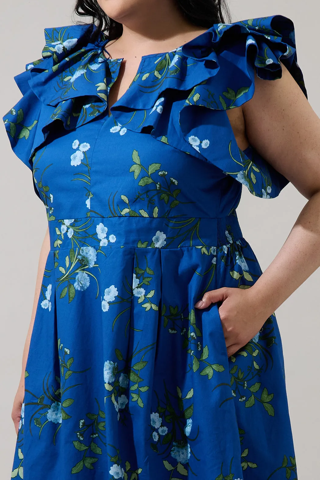 Sendra Floral Santana Tie Back Midi Dress Curve sold by Sugarlips product image thumbnail 4