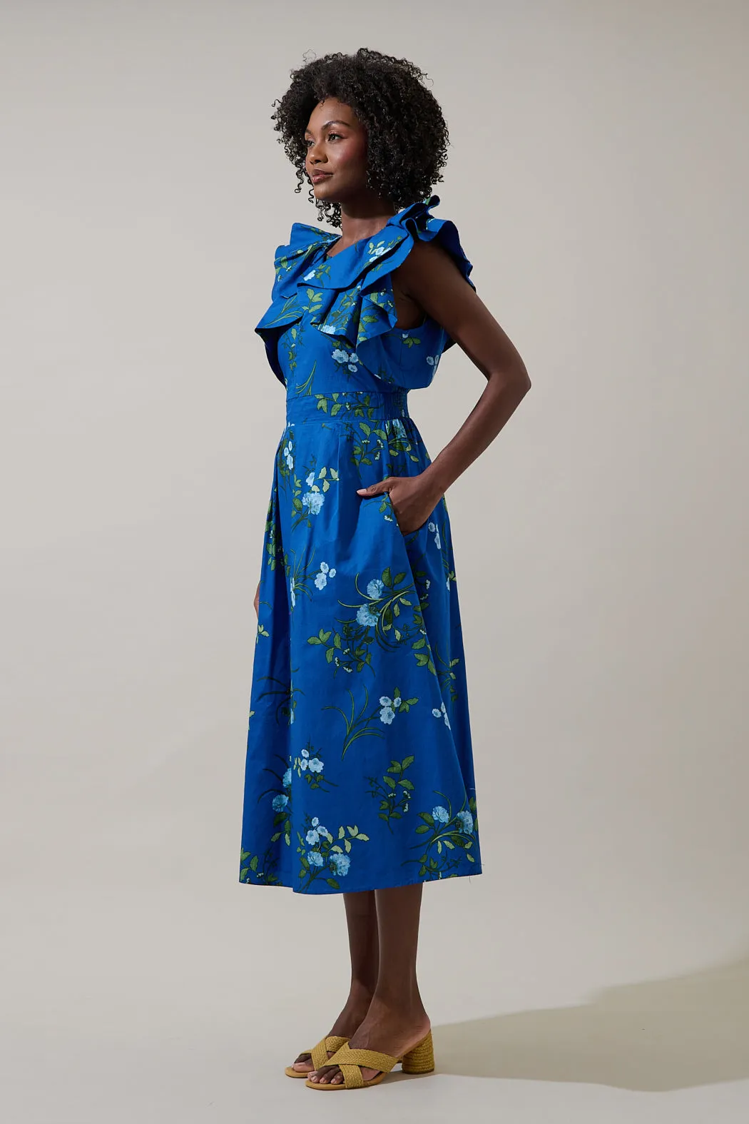 Sendra Floral Santana Tie Back Midi Dress sold by Sugarlips product image thumbnail 3