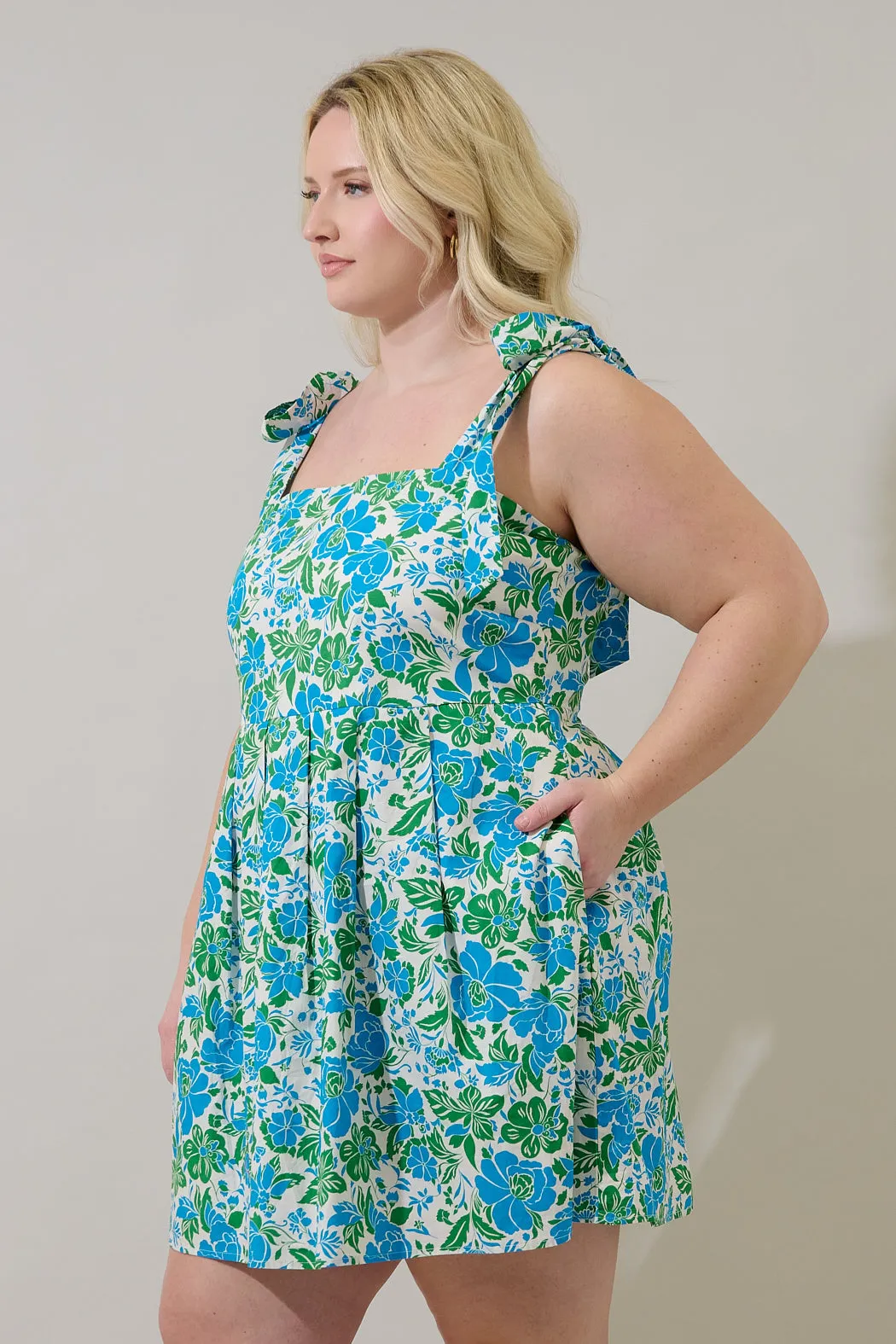 Bivore Floral Gracia Pleated Mini Dress Curve sold by Sugarlips product image thumbnail 3