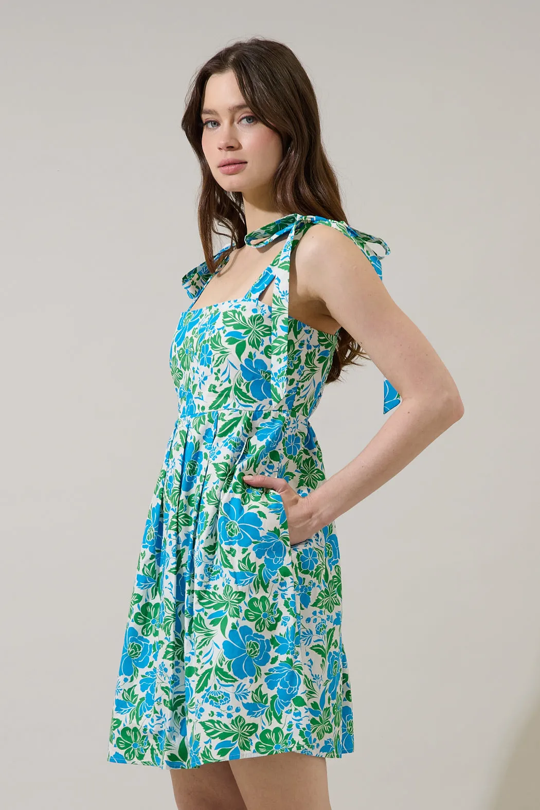 Bivore Floral Gracia Pleated Mini Dress sold by Sugarlips product image thumbnail 3