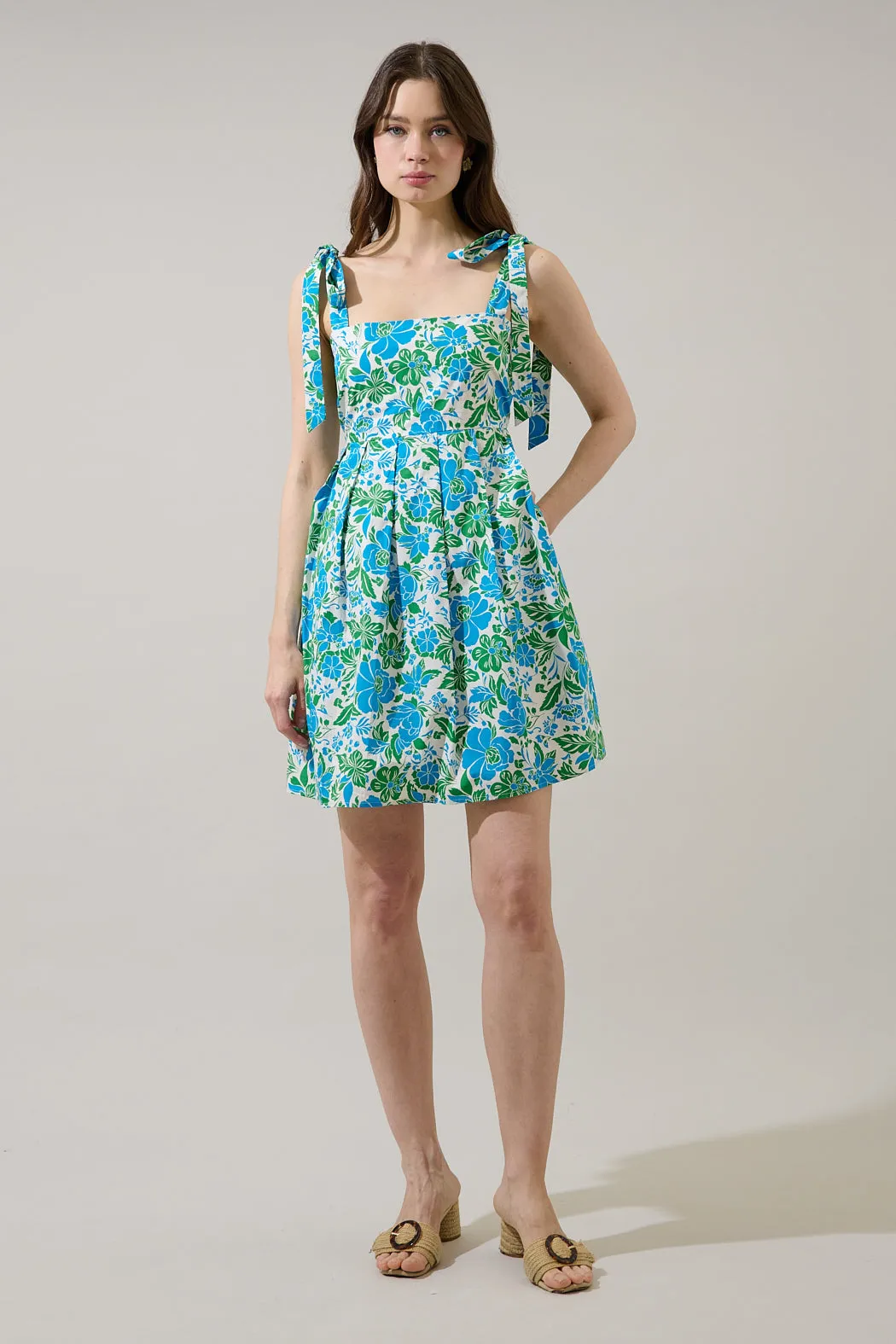 Bivore Floral Gracia Pleated Mini Dress sold by Sugarlips product image thumbnail 4